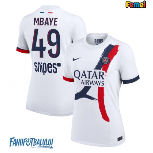 Paris Saint-Germain Ibrahim Mbaye #49 Tricou Fotbal Replică 2025-26 Femei Deplasare Paris Saint-Germain Ibrahim Mbaye #49 Tricou Fotbal Replică 2025-26 Femei Deplasare
